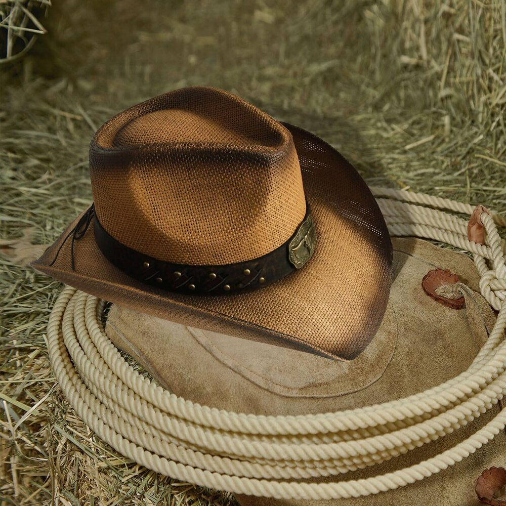 2533 Cowboy Hat,cowgirl Hat,cowboy Hats For Women/mens/straw Wide - Picture 6 of 7